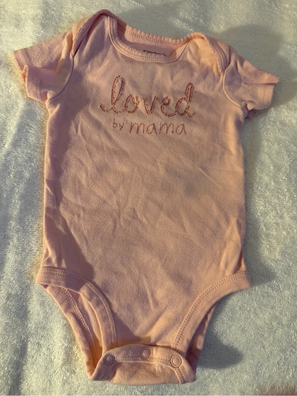 Carter's Pink "Loved by Mama" Baby One-Piece Bodysuit